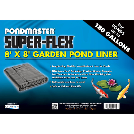 PONDMASTER Super-Flex 8.3'x8' Pond Liner. Safe for Fish and Plants 02114